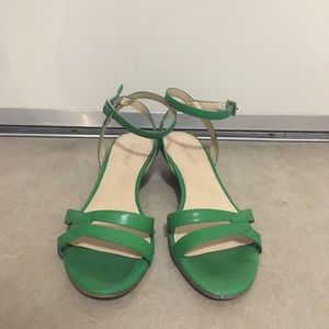 Nine West angle strap wedge sandals